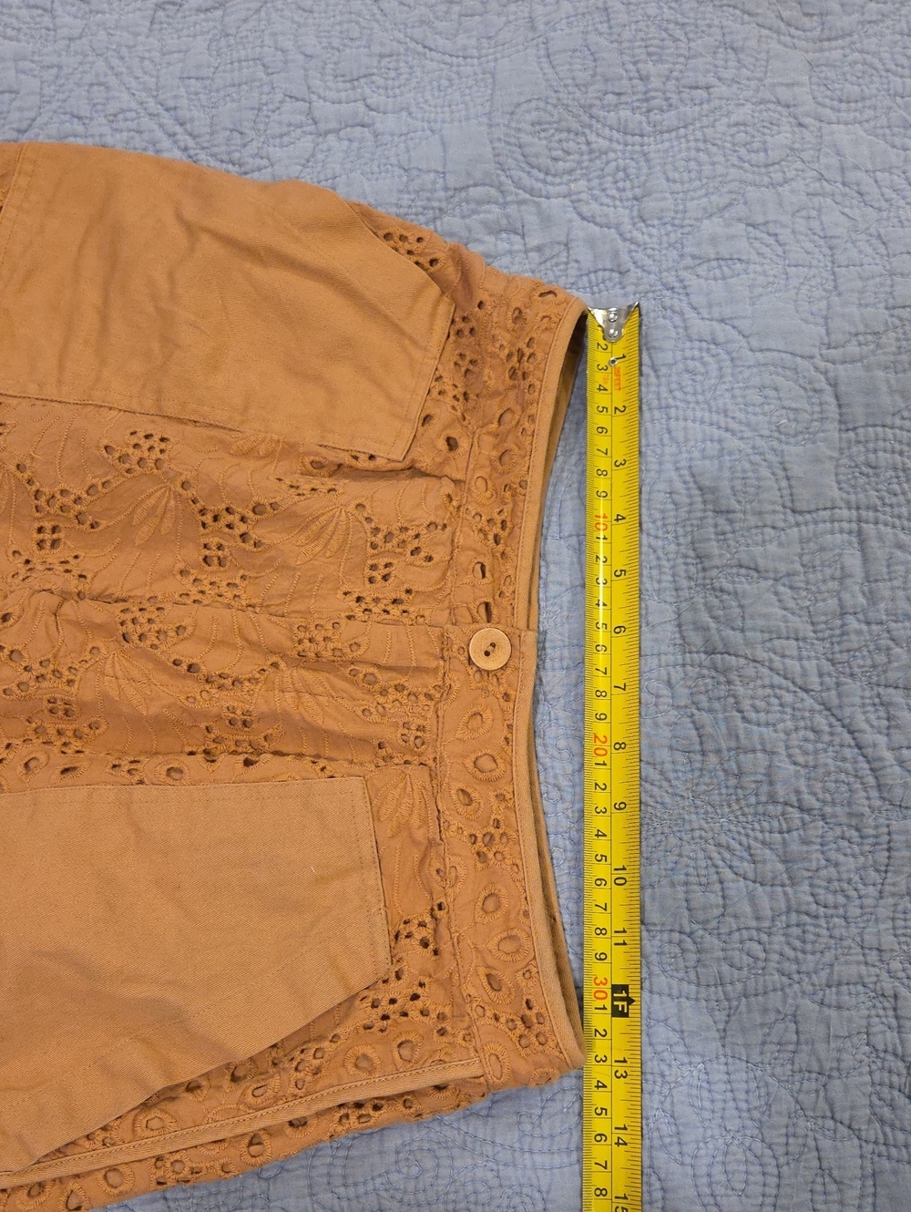 Joie Lawren Cotton Eyelet Utility Shorts - Orange/Indian Tan - Size 8 (EUC) - Picture 8 of 11